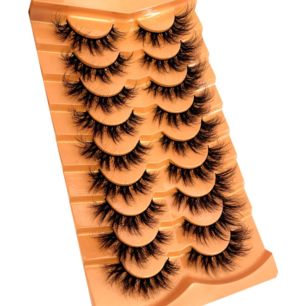 HBZGTLAD Soft Mink Eyelashes 3D Curl Winged End Eye Elongated Fake Lashes Thick Handmade Natural False Eyelash Messy Cross Lash Wholesale (HU-2)