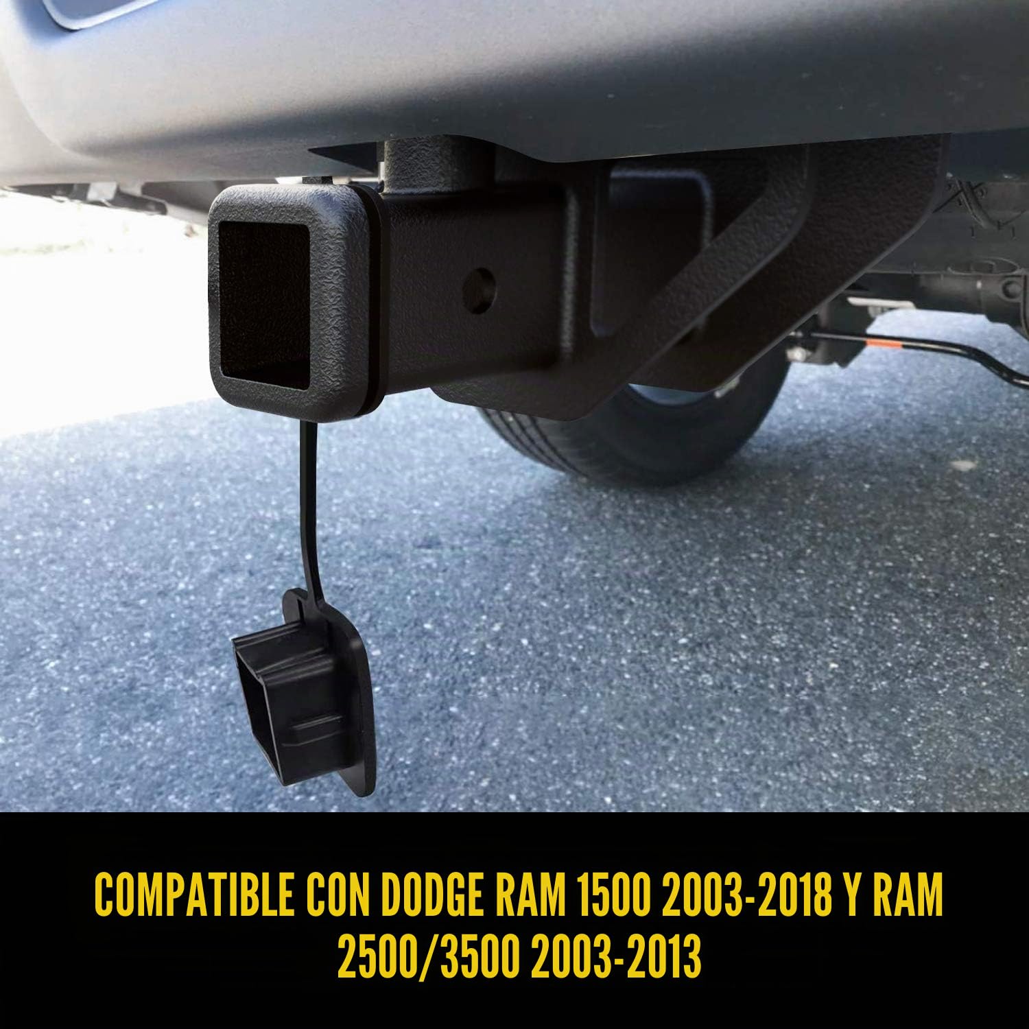 Nilight Receptor de Enganche de Remolque Trasero de 2 Pulgadas, Clase 3, Enganche de Remolque y Kit de Cubierta, se Adapta a Dodge Ram 1500 2003-2018 y Ram 2500/3500 2003-2013, Combo de Remolque con
