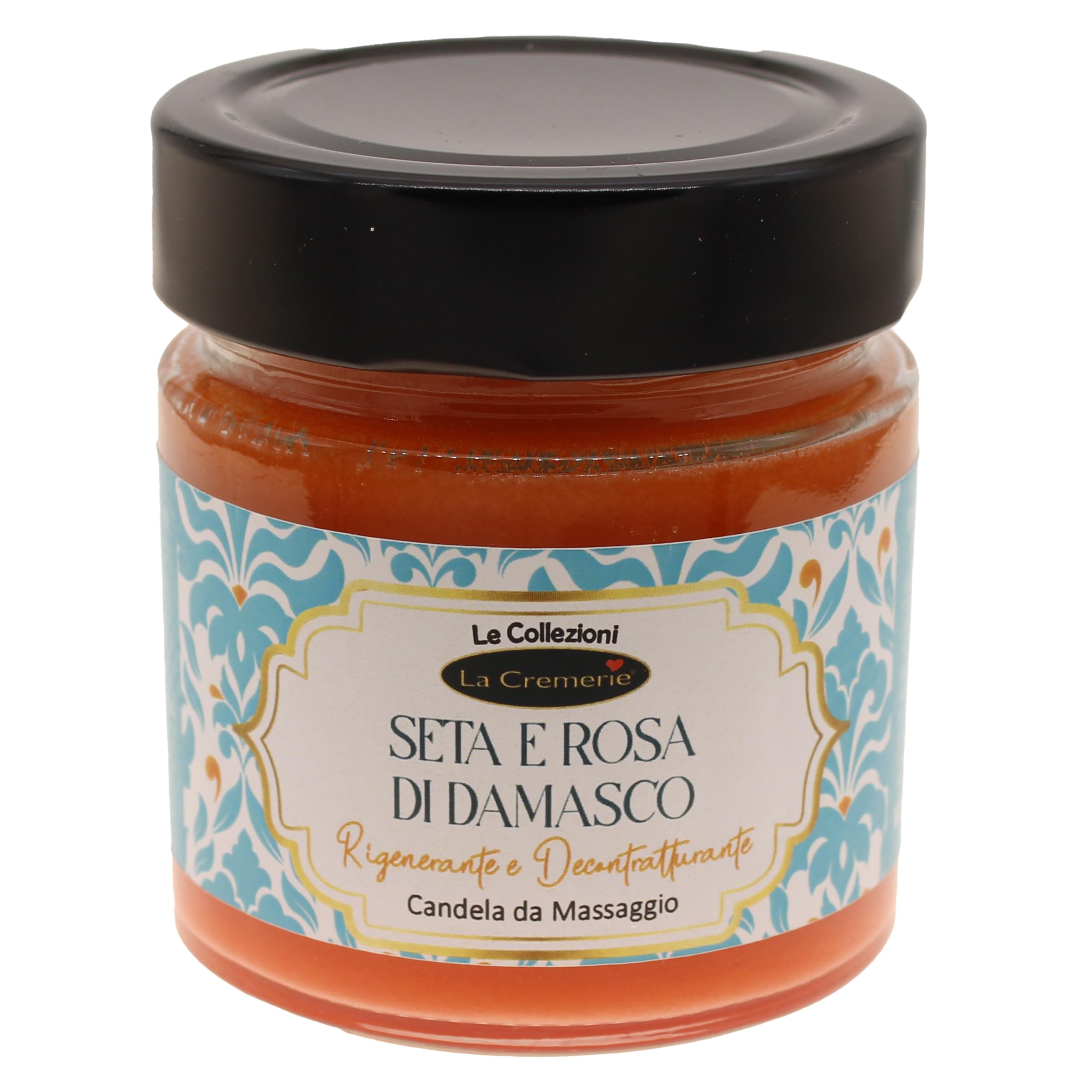 Candela da massaggio Seta e Rosa di Damasco - Rigenerante, Decontratturante - La Cremerie - 200ml