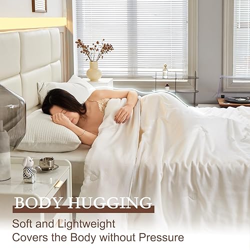 Miniatura 4 de Lujoso edredón ligero de seda de morera para veranoprimavera, tamaño individual, edredón de seda de hilo largo 100% natural, ropa de cama de seda de