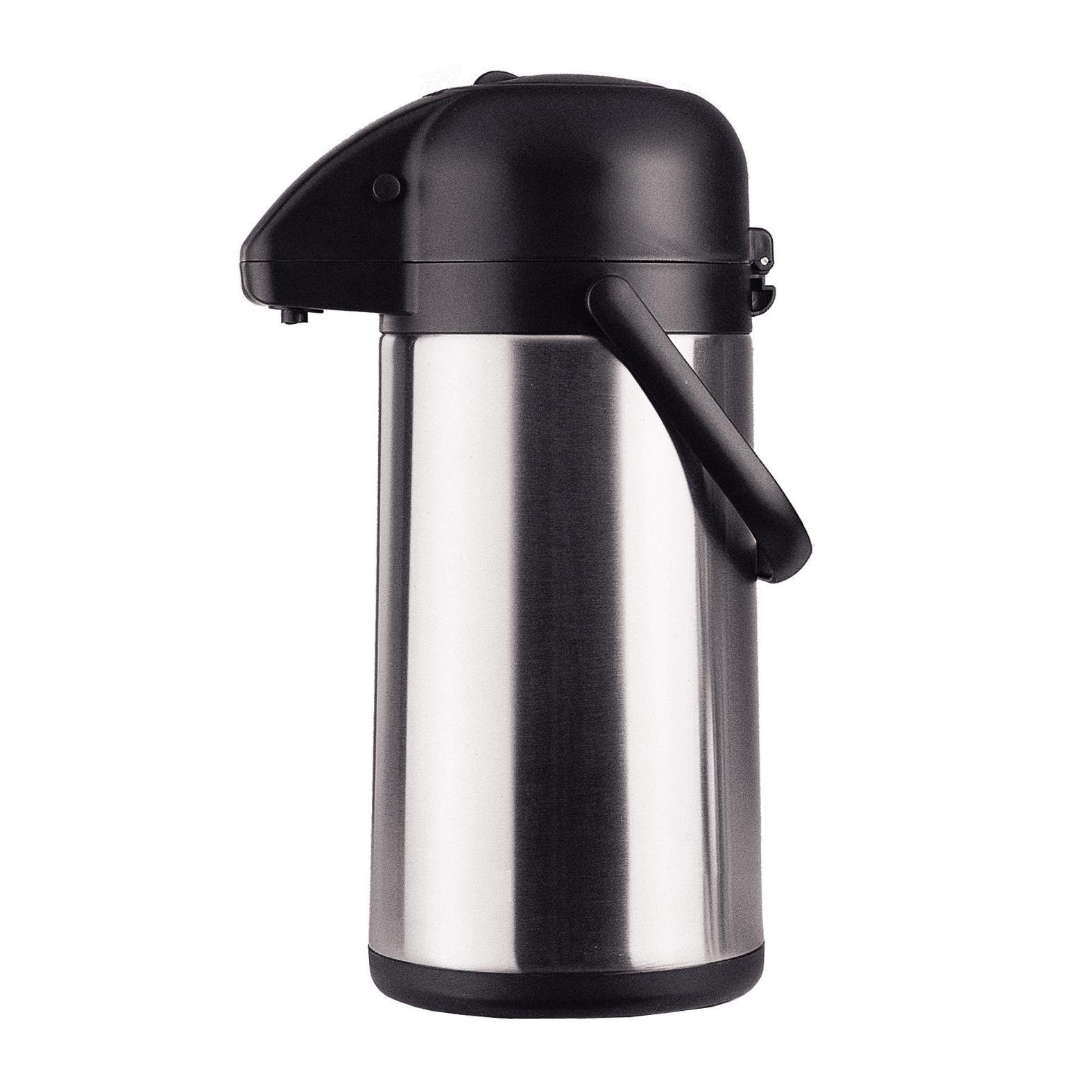2.2 L Black Stainless Airpot w/Pump Lid, Each