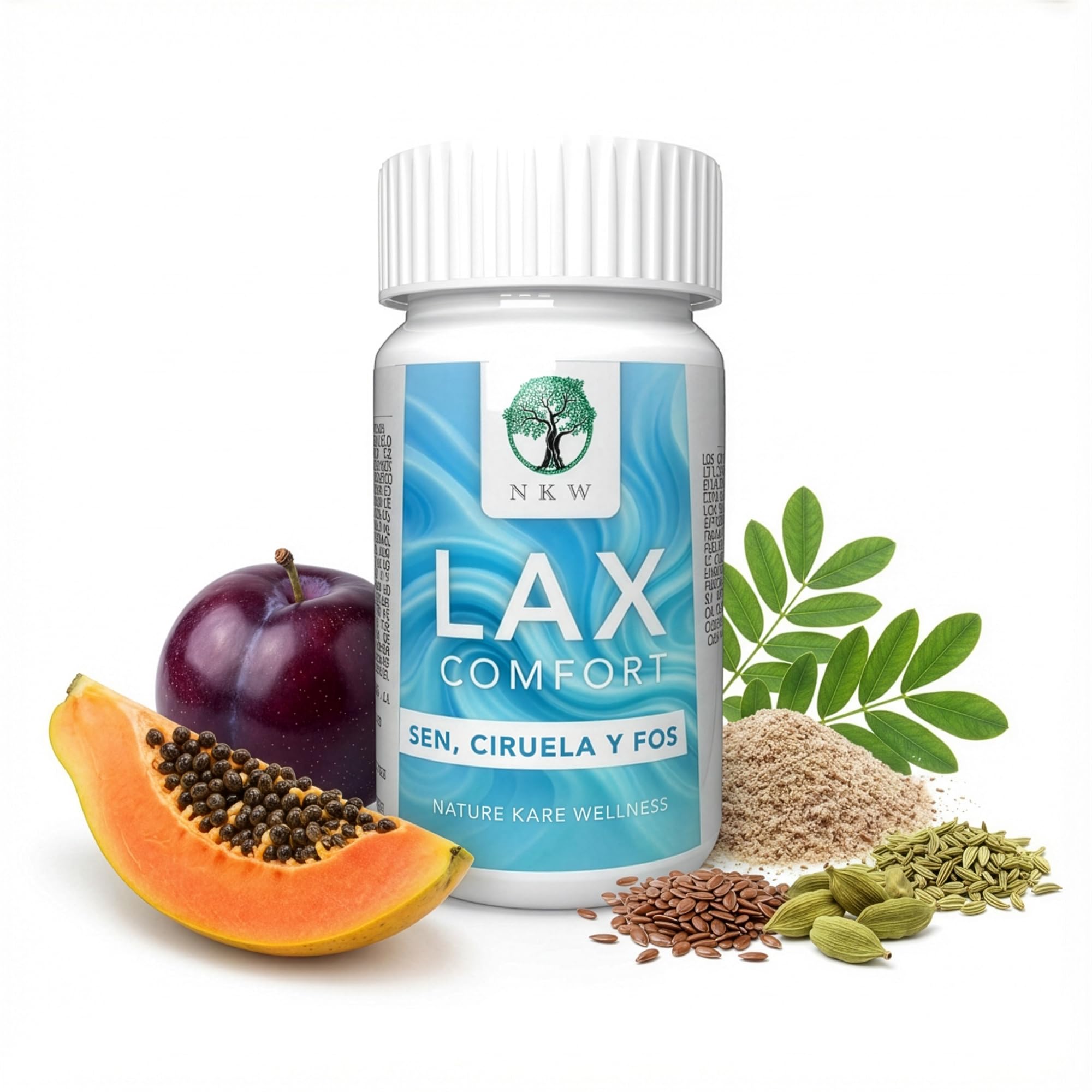 Psyllium Husk | Fibra Vegetal en Cápsulas | Plantago Ovata | Con FOS y Extractos Botánicos | Complemento Alimenticio para Uso Diario Adultos