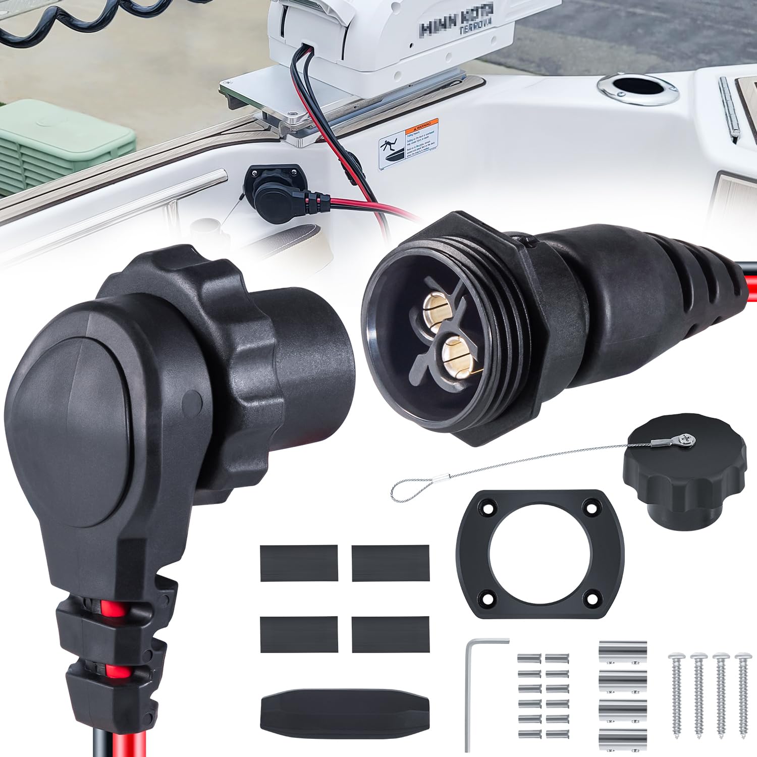 Amazon.com: 1865128 MKR-26 Trolling Motor Plug and Receptacle For