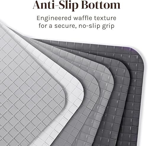 Vista 4 de Cooler Kitchen Juego de alfombrillas de corte flexibles extra gruesas con iconos de comida y respaldo EZ-Grip (juego de 4 alfombrillas), tablas