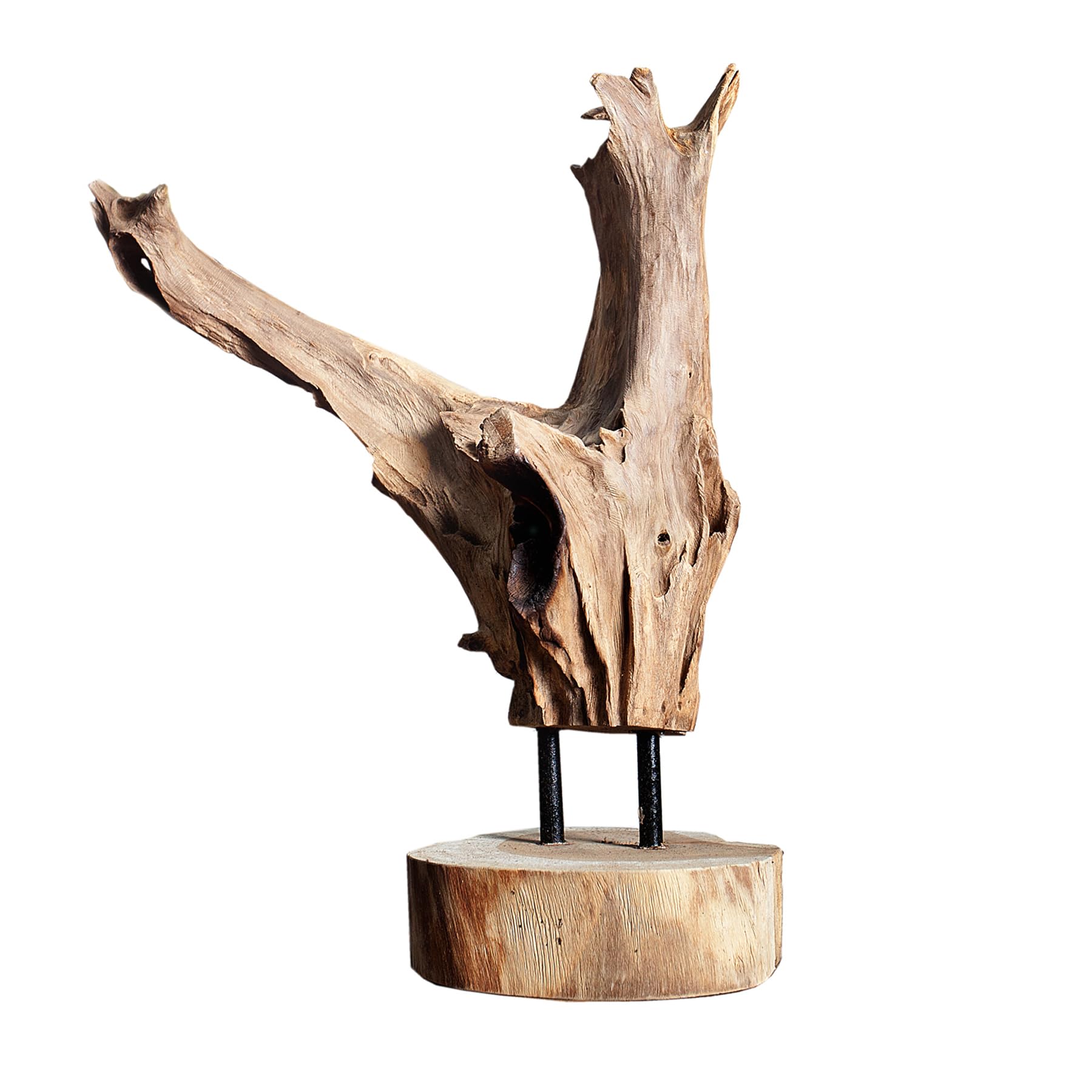 Ornament FLAME 20cm - natur - Teakholz handgefertigtes Unikat Strandfeeling