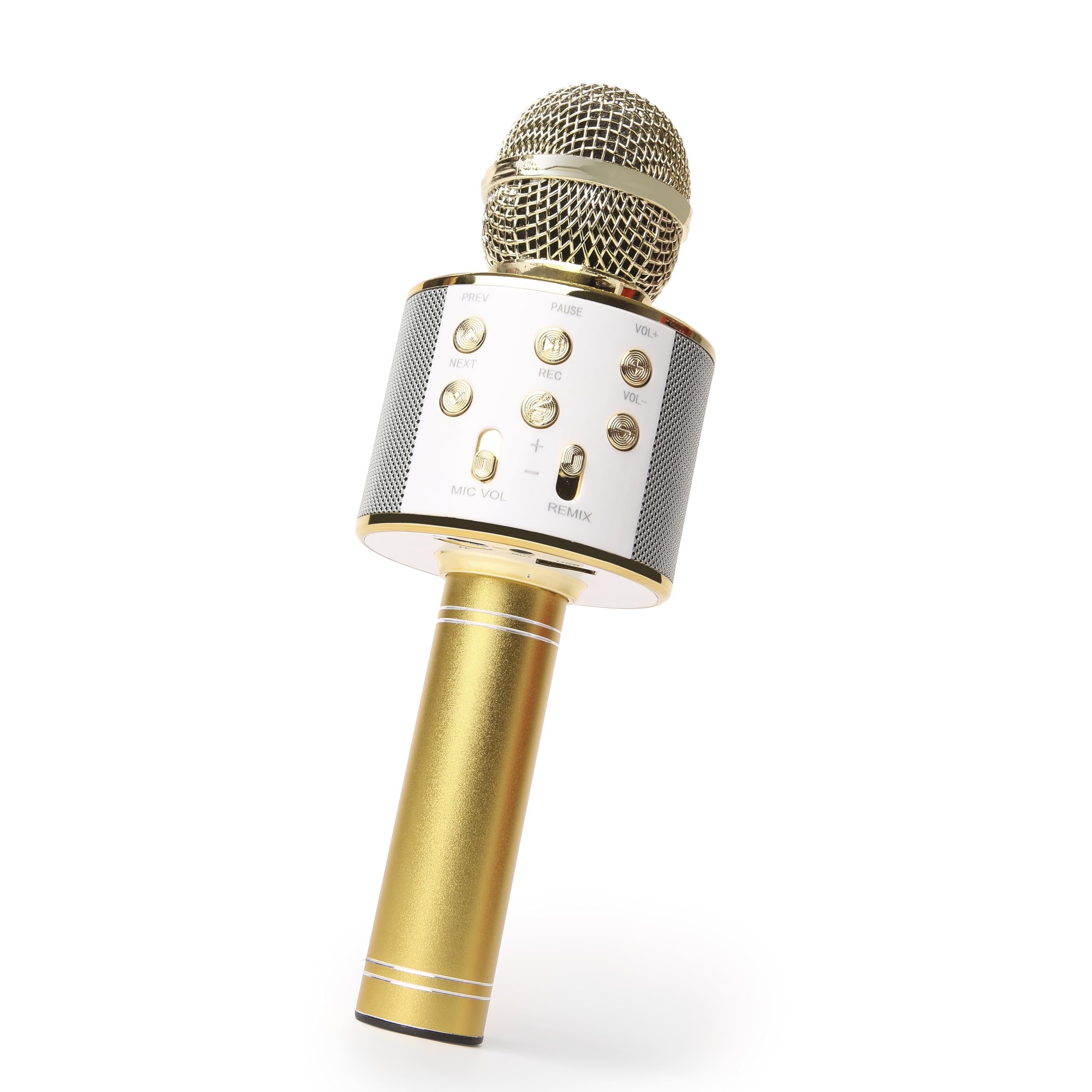 Juarez WS858 Gold Wireless Karaoke Microphone – Bluetooth Handheld Mic with Speaker, Echo, LED Lights & Recording Function for Singing, Kids Parties, Home Entertainment & Gifts-picture-20