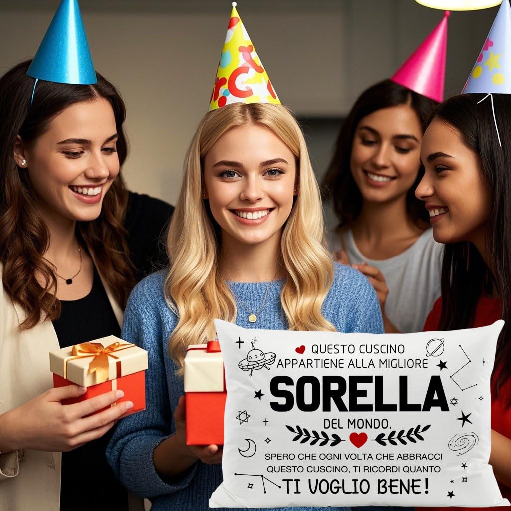 Aosumin Migliore Cugina Spero che ogni volta che abbracci questo cuscino ti ricordi quanto ti voglio bene Federe Cugina Regali per donne Ragazze Regalo di compleanno Regalo di Natale (cugina-a)