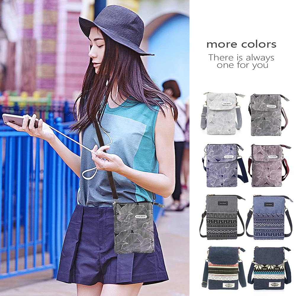 Roomy Cell Phone Purse Wallet Canvas Small Crossbody Purse Bags with Shoulder Strap For Women teen girlsl | Roomy, Canvas, Small, Bags, Shoulder Strap - Image 2