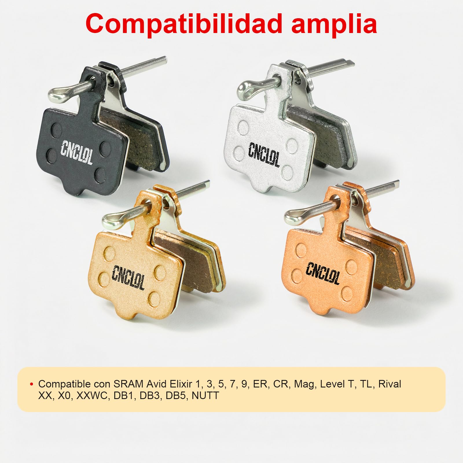 Plaquettes de frein pour Avid Elixir 1 3 5 7 9 ER CR mag, Plaquettes de frein VTT pour Sram Level T, TL, Rival, XX, X0, XXWC, DB1, DB3, DB5. (organiques résine/semi-métallique/métallique)