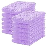 Lovely Care 12 Pack Muslin Burp Cloths 100% Cotton Muslin Cloths Large 20\'\'x10\'\' Extra Soft and Absorbent Baby Burping Cloth - Purple