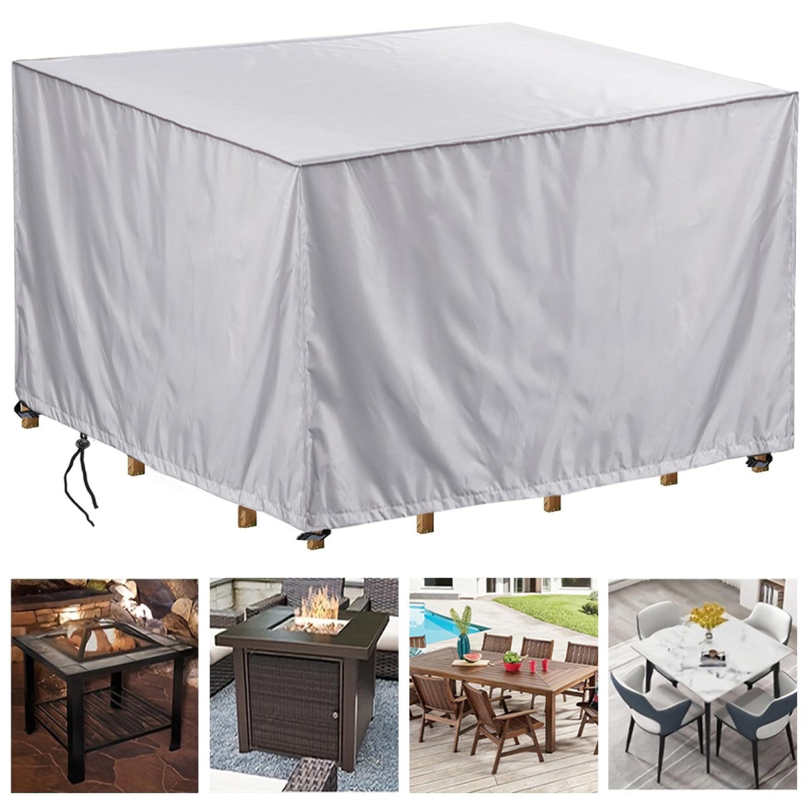 LSYALUCK Patio Furniture Covers, 105x55x55cm/LxWxH Outdoor Furniture Cover Waterproof, Rectangular Patio Heavy Duty Table Cover, for Loveseat, Chair and Coffee Table, All Weather Ox