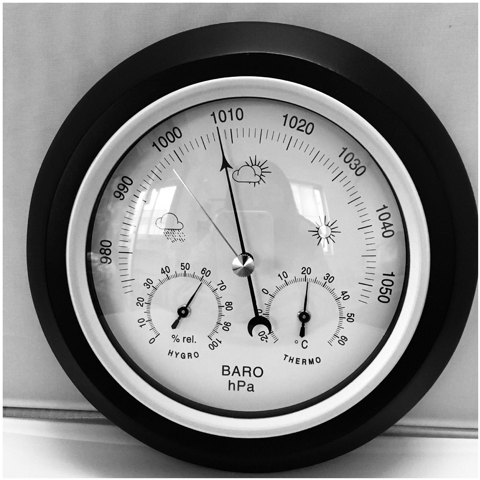 Barometr wewnętrzny, termometr, higrometr, manometr barometryczny, manometr atmosferyczny 180 mm, miernik temperatury i wilgotności, do ściany domu, łodzi rybackiej, pokój (kolor : B) (B)