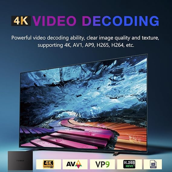 Android tv box,T95W Android 11.0 Smart TV BOX 4GB RAM 32GB ROM Amlogic S905W2 Quad-Core Cortex-A53 G31 GPU Support 4K 3D 1080P AV1 2.4/5.0GHz WIFI BT5.0 10/100M Ethernet DLNA HDMI 2.1 H.265