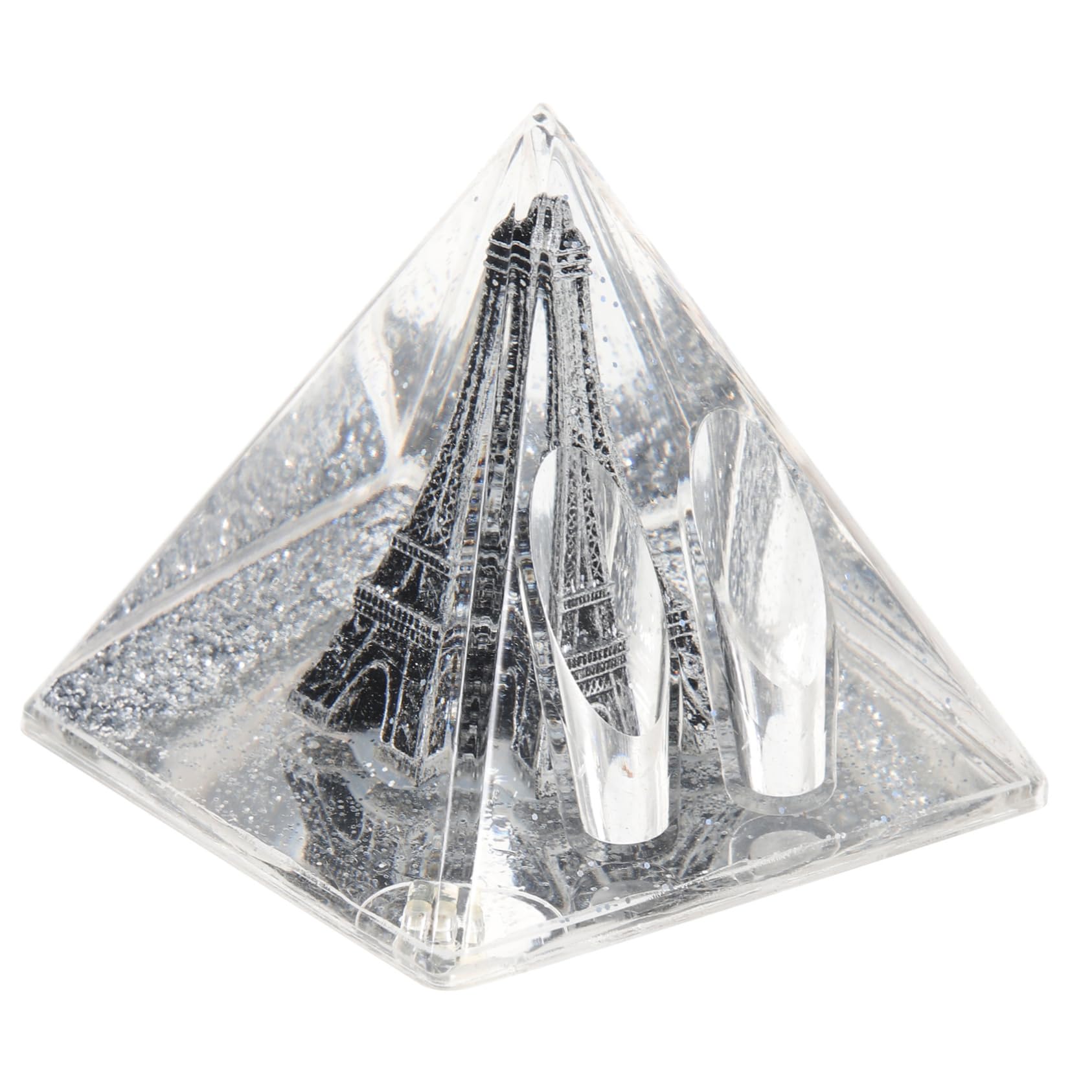 Porte-stylo pyramide Eiffel en citrine Uonlytech pour bureau élégant