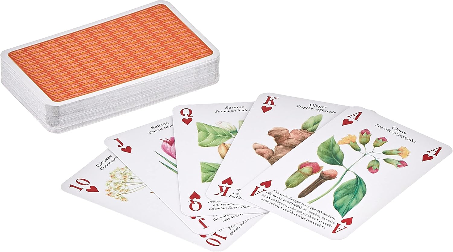 Heritage Products Spice-themed Playing Cards, 54 Cards, All Ages, Educational, Thematic, Unisex, Brown, Yellow, Red, Paper, No Assembly Required, 1 Pack