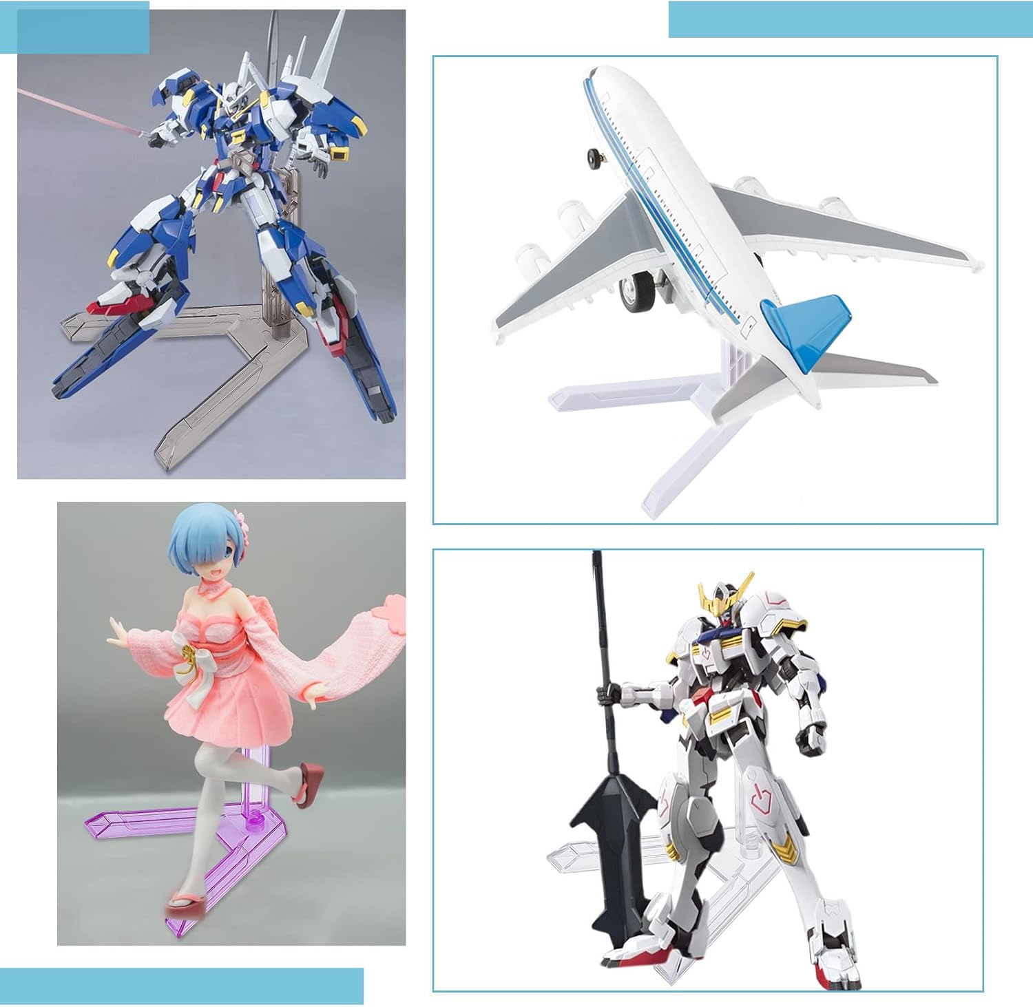 SUPERFINDINGS 8 Colors Action Figure Stand Flexible Action Base Holder Doll Model Support Stand Action Figure Display Holder for Gundam Action Figures DIY Model Kits