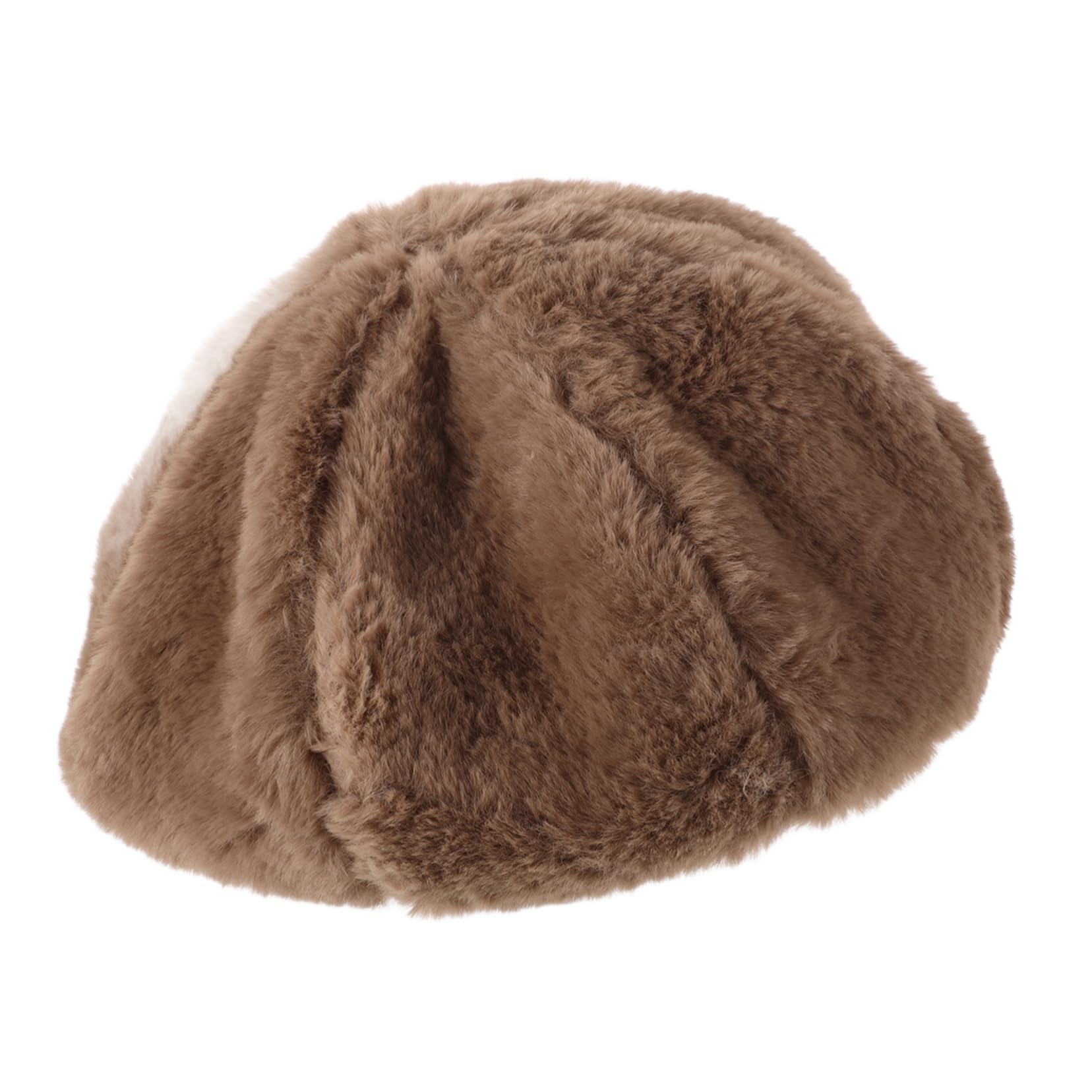 FOMIYES Women Beret Hat Solid Color Faux Rabbit Fur Beanie Casual Retro Style Warm and Stylish Cap for Fall