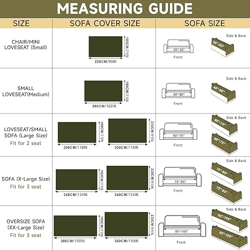 Vista 338 de VClife - Funda para sofá de 2 plazas o modular, de felpilla, antideslizante, lavable, apta para perros, protectora, caqui, 71 x 118 pulgadas 0 0