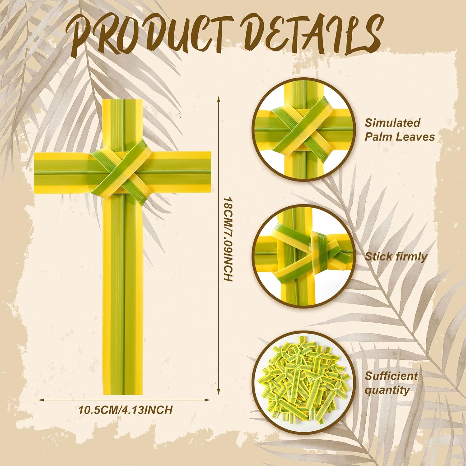 Bucherry 100 Pcs Palm Sunday Cross Plastic Held Portable Prayer Crosses Catholic Christian Supplies for Palm Sunday, Easter, Lent Season & Church Home Wall Cross Decor (7.09 Inches)