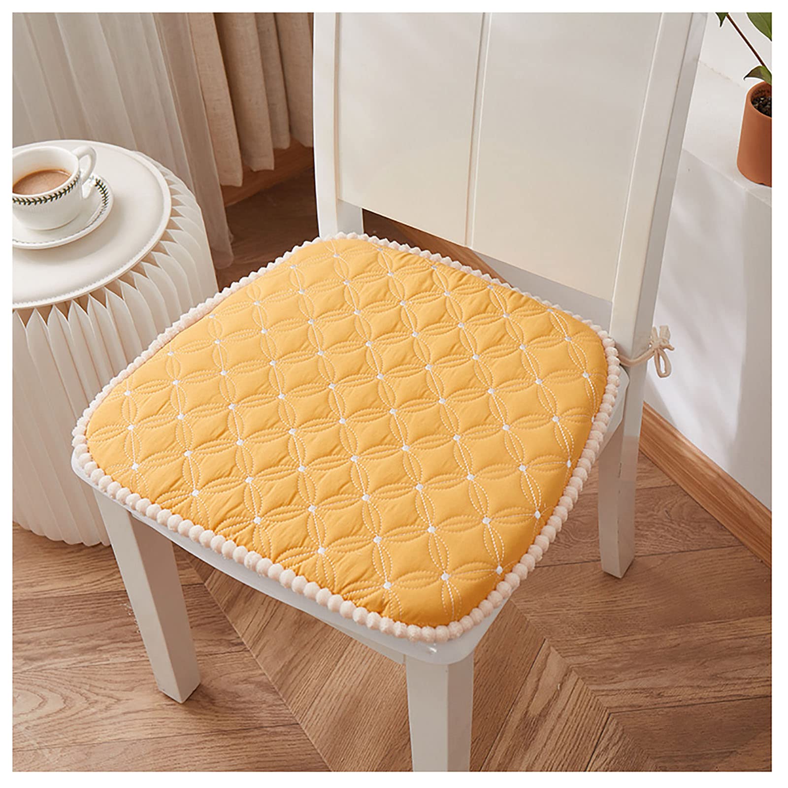 Galettes de chaise de salle à manger coussin antidérapant avec attaches pour fauteuil intérieur