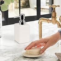 Vista 3 de Ceramic Soap Dispenser, White Lotion Soap Dispenser for Bathroom Kitchen Countertop, 2 Pack Hand Liquid Dispenser Bottle with Stainless Steel Pump