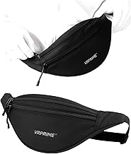 VRPRIME Waist Bag for Men Side Bag | Fanny Waist Pouch Pack | Travel Side Sling Waist Bag | Travel Essentials for Running, Riding a Bike (Black)