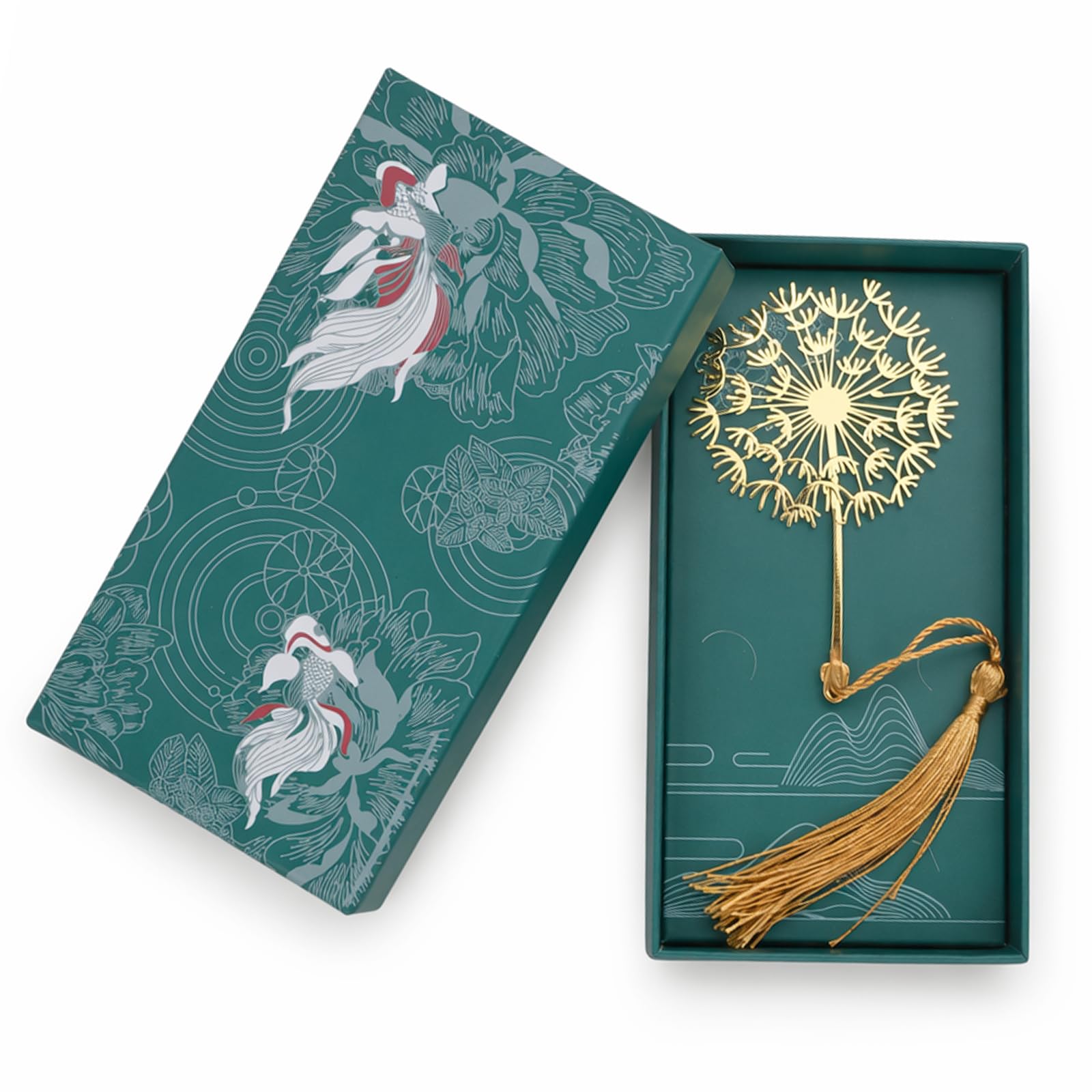 Marcapaginas de Metal de Diente con Borla y Caja de Regalo, Elegante Marcador de Paginas de Laton para Amantes de los Libros, Regalo Perfecto para Mujeres, Profesores y Estudiantes