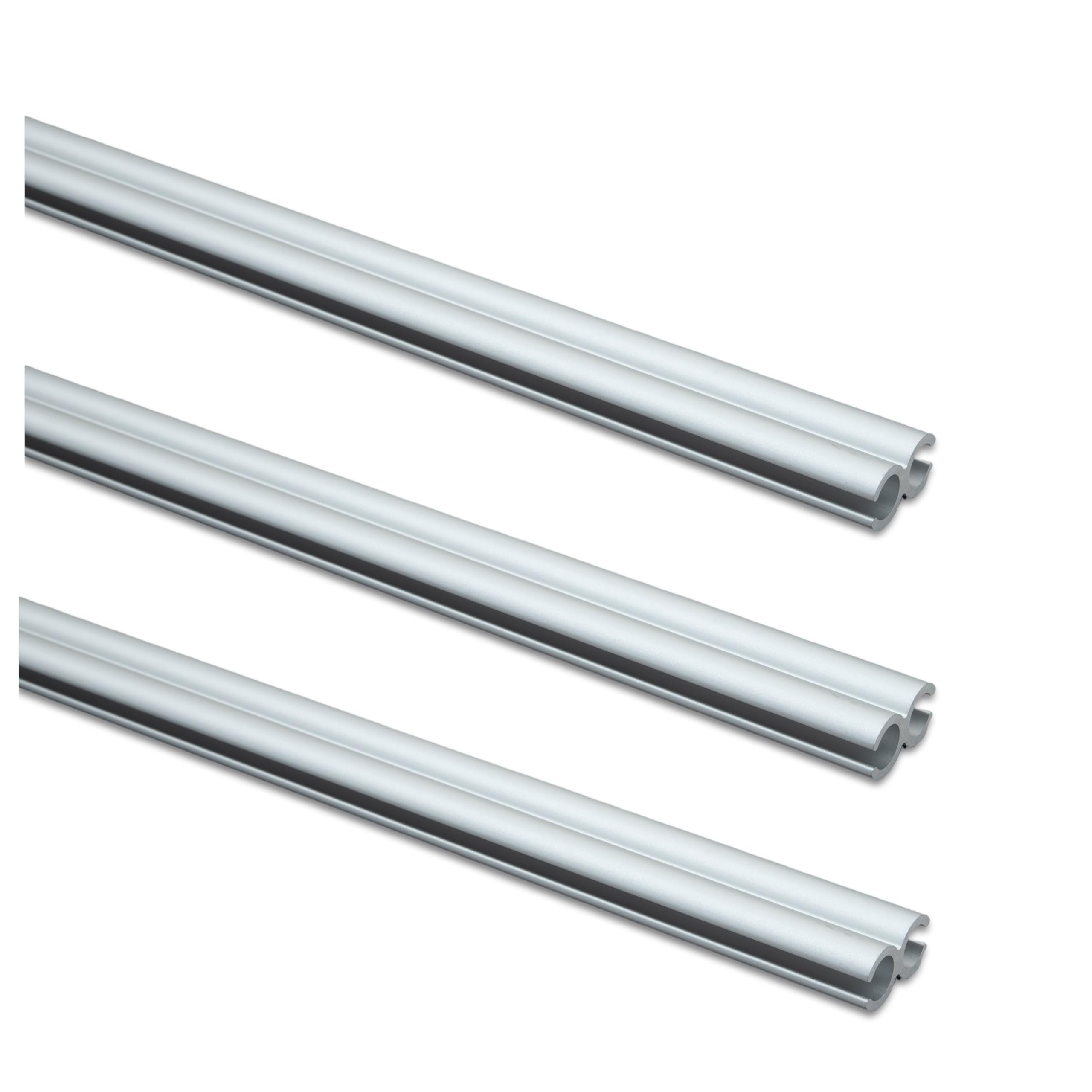 3 STÜCK Alu Doppelkederschiene je 1 Meter Kederleiste Ø8mm (passend für 5-7mm Keder) - Aluminium Leiste Kederprofil für Wohnwagen Wohnmobil - Zelt Vorzelt Schürzenleiste Vorzeltschiene