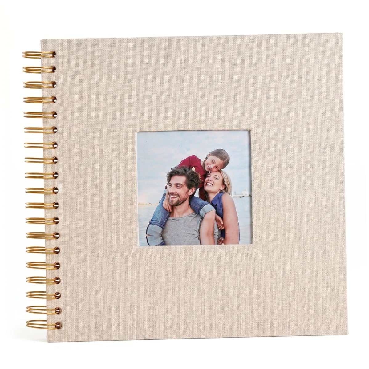 Album de scrapbooking de 20 pages en lin : finition raffinée avec fenêtre d'affichage