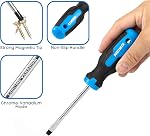 NEIKO 01378A Magnetic Screwdriver Set | 10 Piece | Phillips & Flathead | Heat Treated Chrome Vanadium Steel | Slotted Head Tip with Non-Slip Cushioned Handle Grips | Small Screw Driver Tool Kit