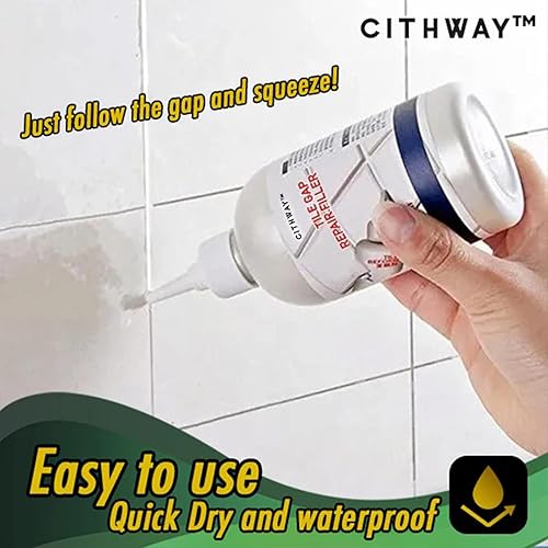 Miniatura 2 de Cithway - Relleno impermeable para reparación de huecos de azulejos, agente de reparación de lechada de azulejos, relleno de reparación de huecos de