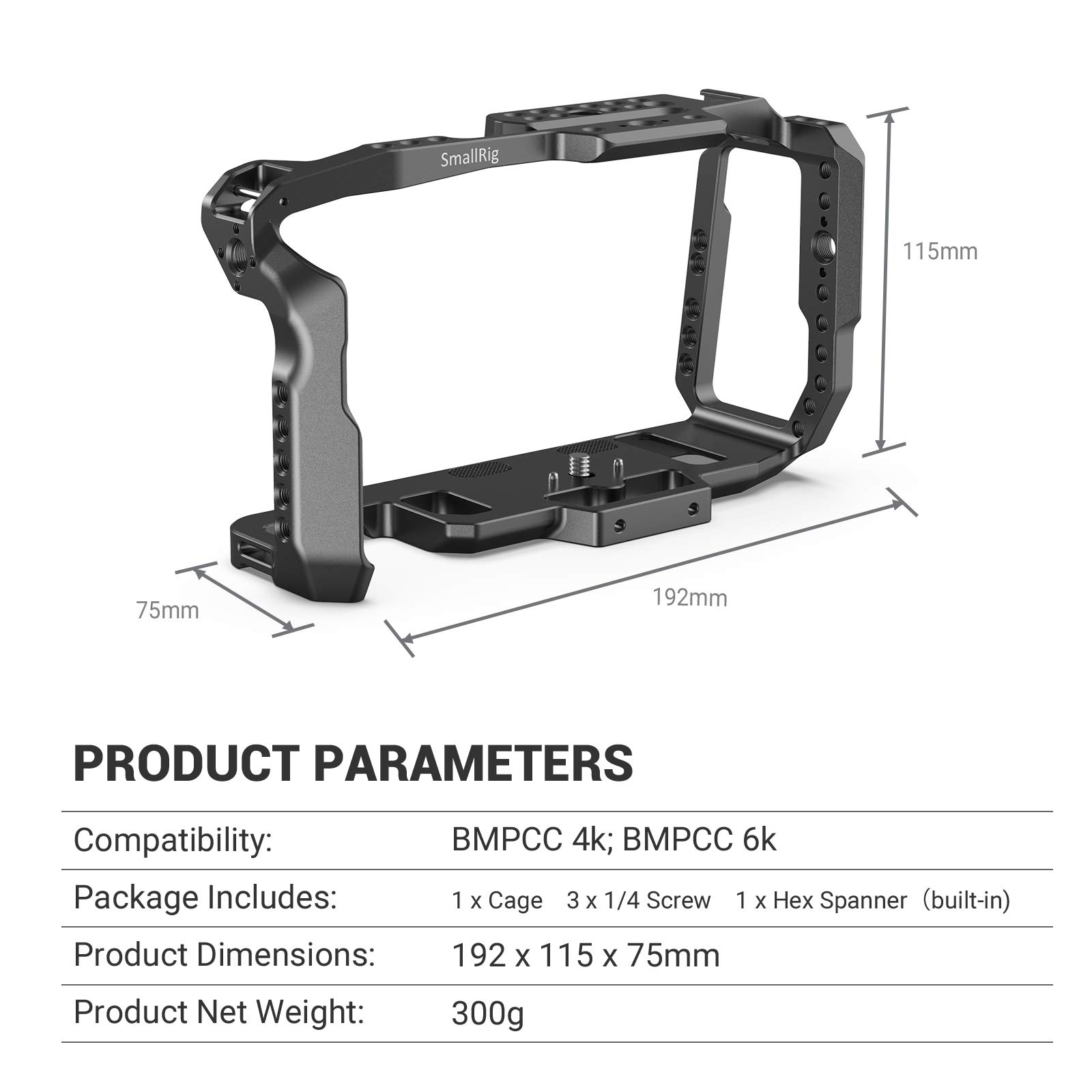 SMALLRIG BMPCC 4K e BMPCC 6K Gabbia per Blackmagic Pocket Cinema Camera 4K e 6K - 2203