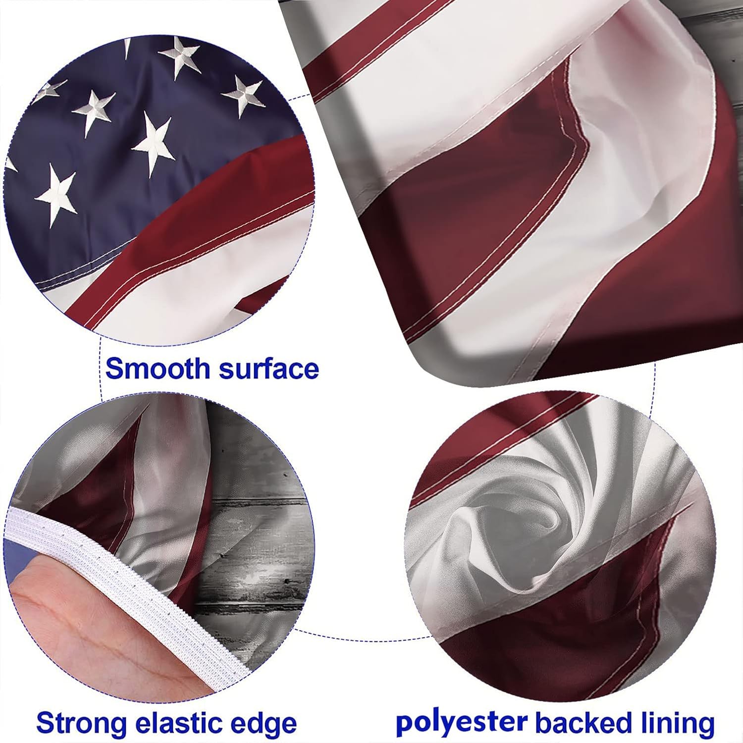 USA Flag Fitted Picnic Table Cover with Bench Covers, 3 Pieces Set, American Flag on Wooden Background Print Elastic Edged Rectangluar Table Cover, 28x72 Inch, Great for Picnic Party Outdoor Patio Use