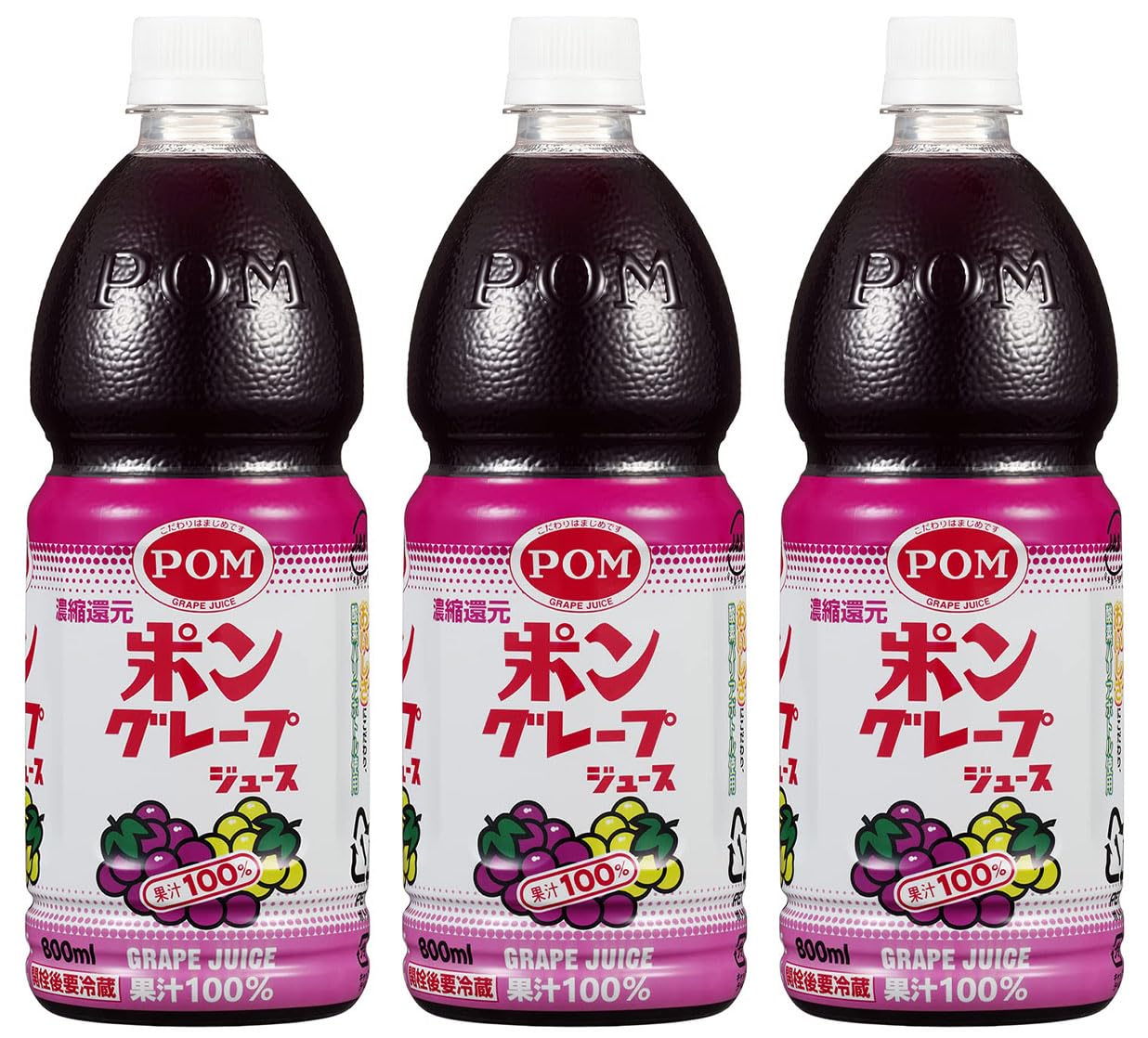 POM ポンジュース アップル グレープ 詰め合わせ 800ml２１本(^^) Amazon.co.jp: えひめ飲料 POM ポンジュース グレープ 3本セット 果汁