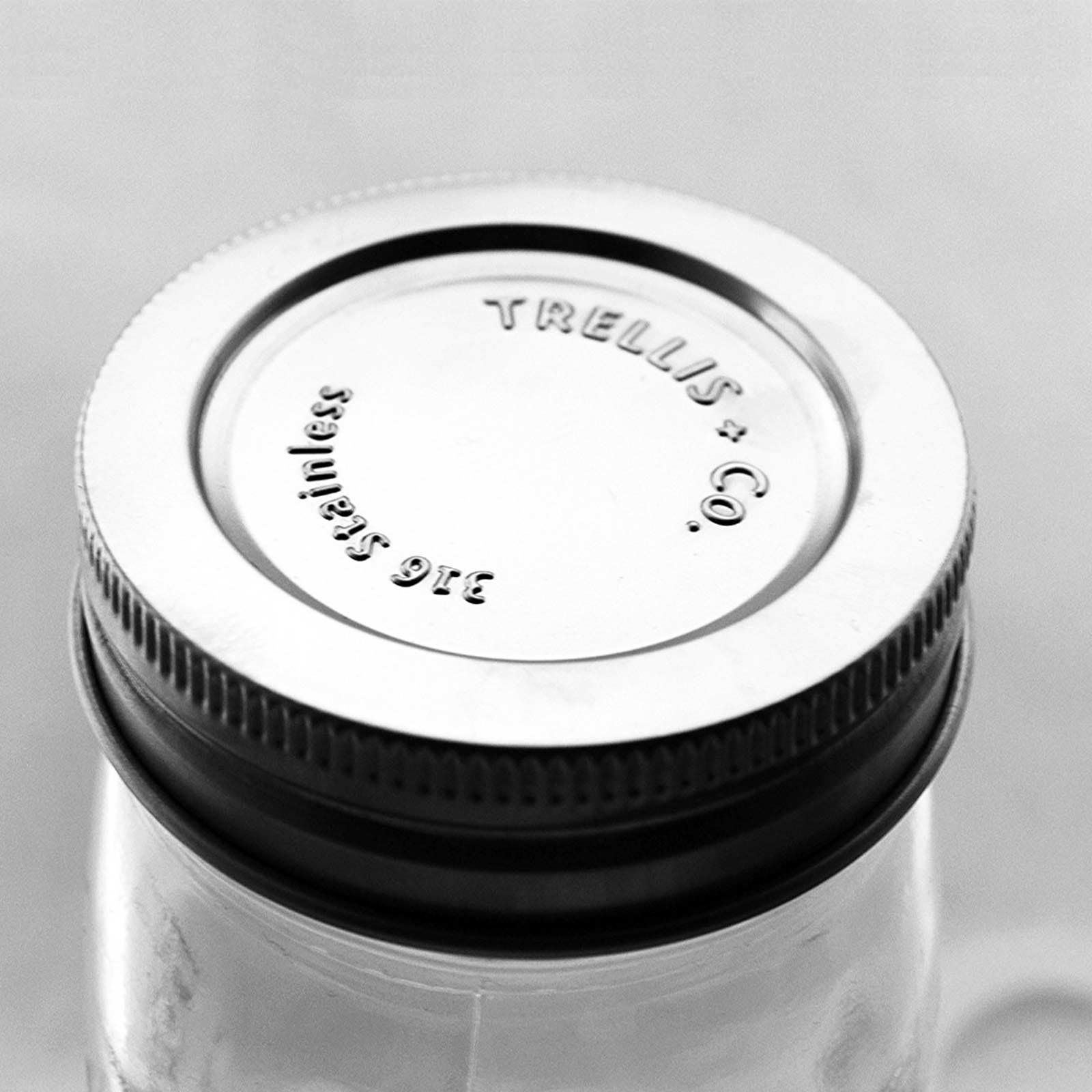 Trellis & Co Stainless Steel Mason Jar Lids - 12 Pack Wide Mouth Reusable Tops For Storage & Crafts