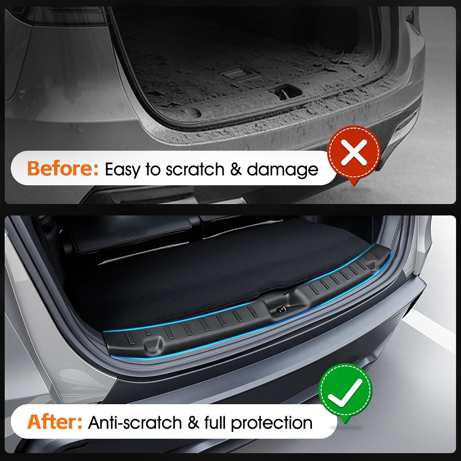 LOCOPOW Rear Bumper Guard for 2025 2026 Tesla Model Y Juniper TPE Anti-Scratch Trunk Sill Protector Waterproof for Model Y Juniper Accessories