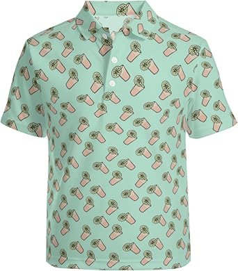 Mens Funny Golf Shirts Hawaiian Polo Shirts Short Sleeve Performance Moisture Wicking Dry Fit Beach Summer Golf Polo Shirts