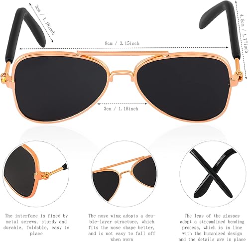 Miniatura 6 de Yewong Juego de accesorios para disfraz de capitán de mascota de 3 piezas, sombrero de piloto para perro y gato, corbata formal y collar, disfraz