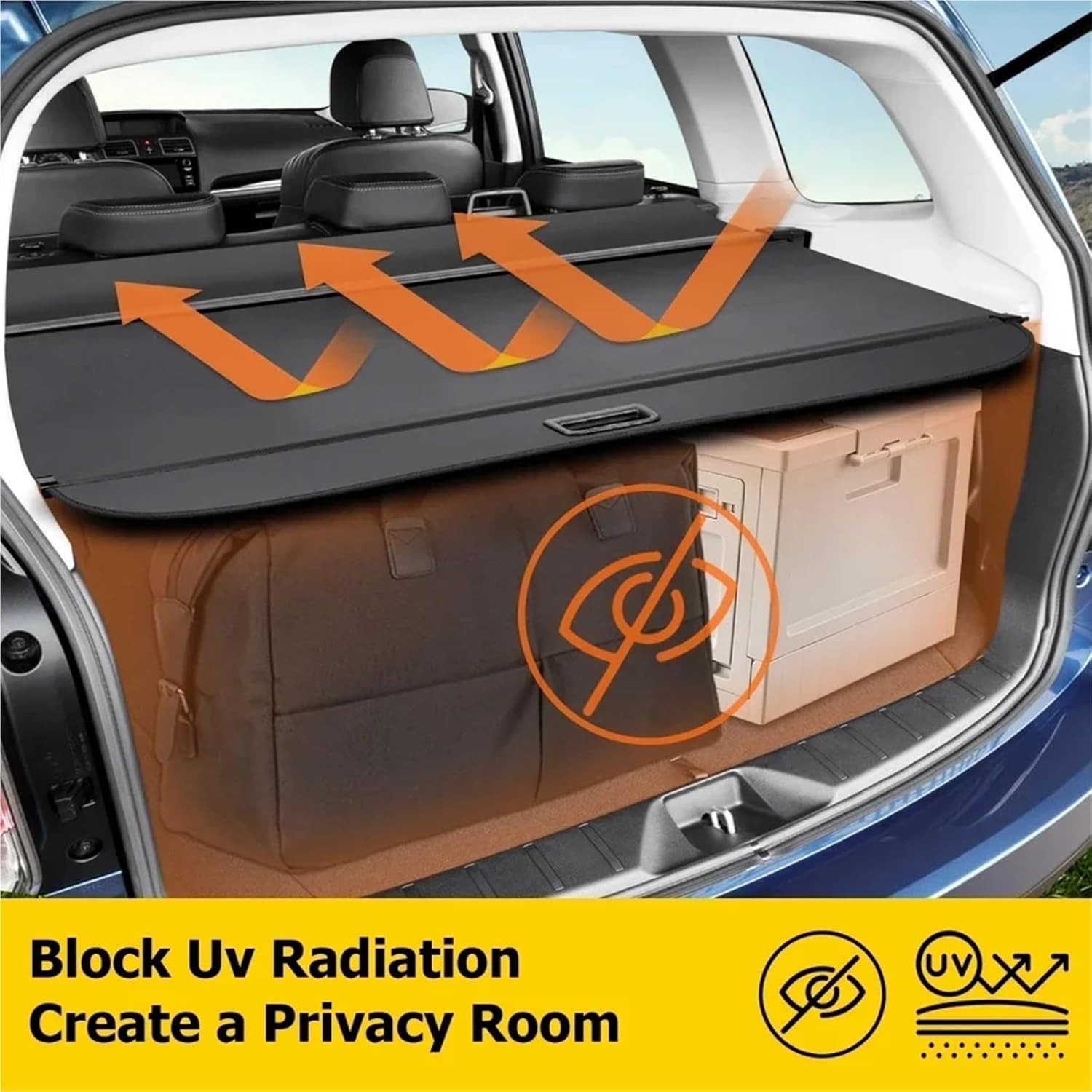 Car Rear Trunk Cargo Cover Compatible with Subaru Forester 2014-2025 Retractable Curtain Tail Box Storage Rack Board Privacy Shield(for 2019-2025)
