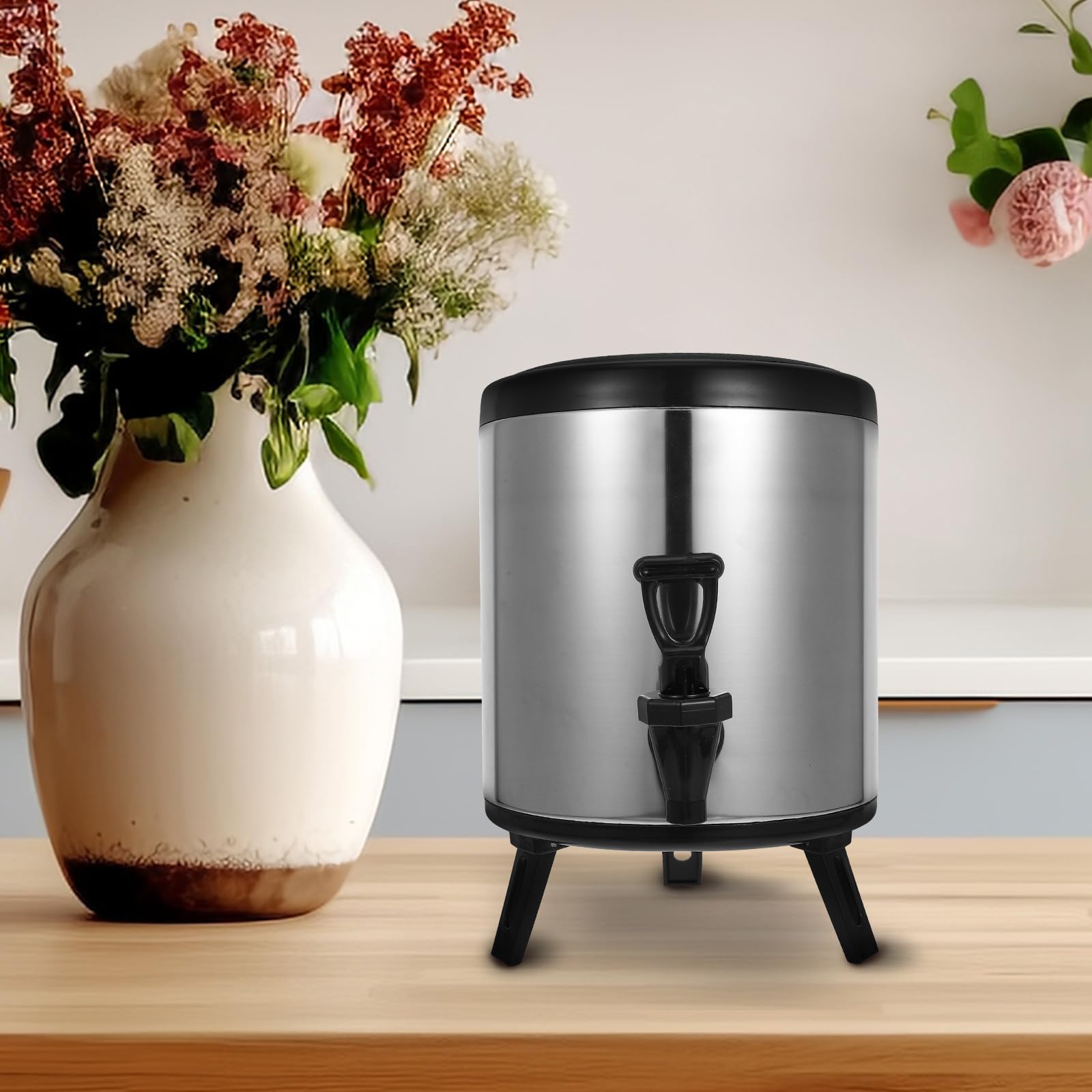 Zerodeko Dispenser Bevande Caldo e Freddo in Acciaio Inox 6 Litri Isolamento Eccellente e Doppio Strato, per Catering e Feste Commerciali