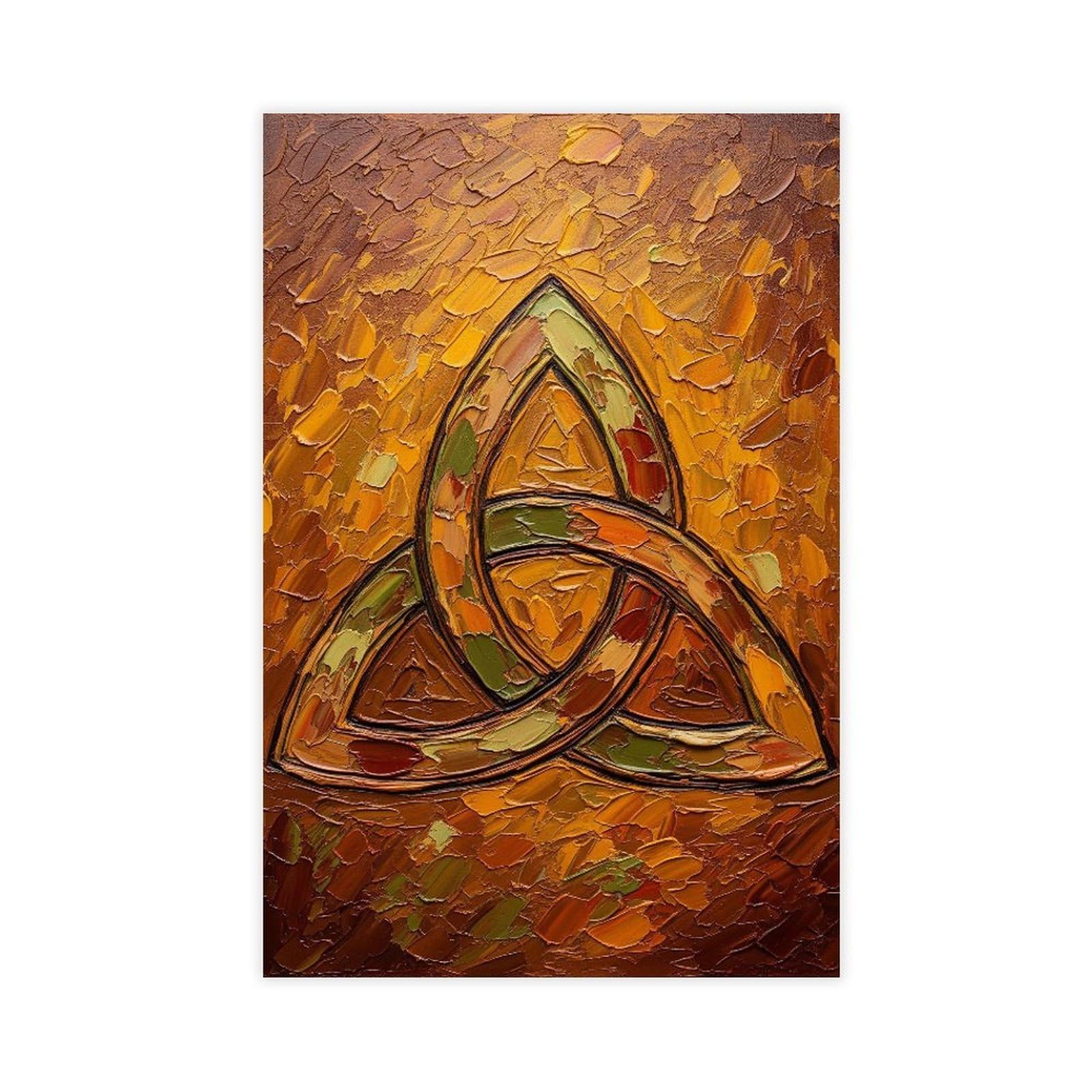 Jfecth Unframe-Style Triquetra Poster Canvas Poster For Living Room Decor Gift