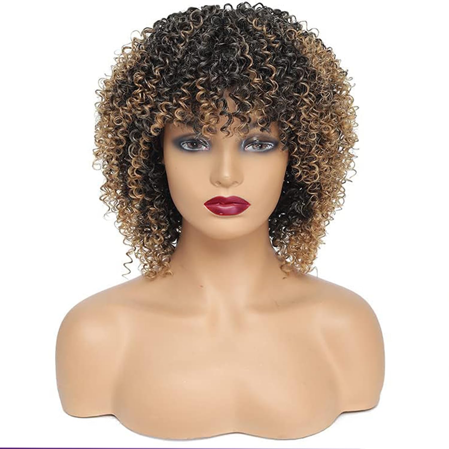 Afro Wig V Part Kinky Curly Wigs for Black Women No Leave ou