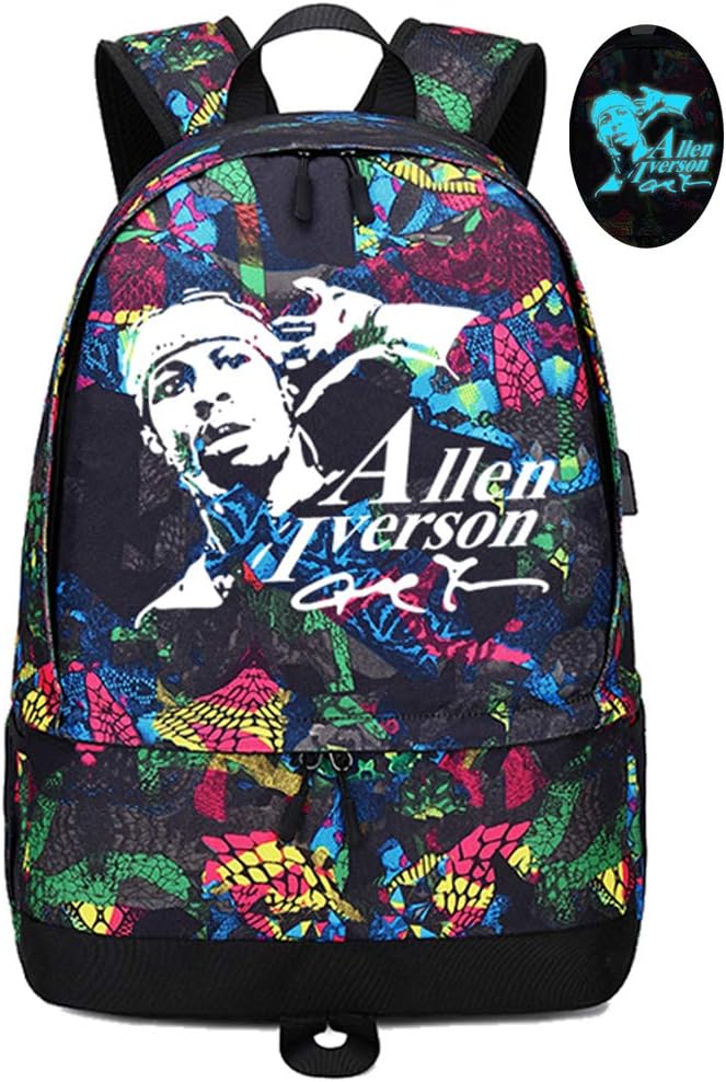 Basketball Iverson Luminous Ball Storage Backpack Sports Equipment Depositary Multifunctional Bag For Men Women (Style 2)