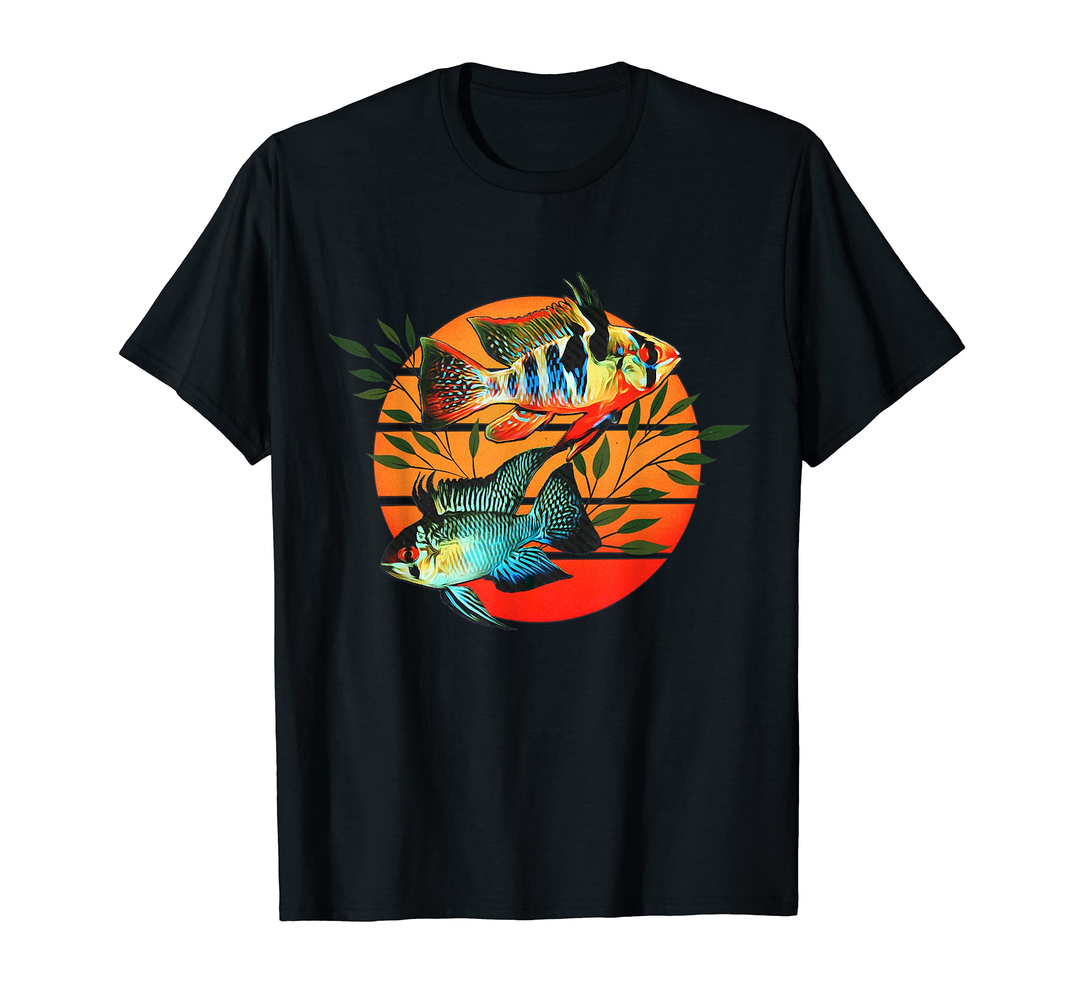 German Blue Rams Dwarf Cichlids Aquarium Retro Gift T-Shirt, Black