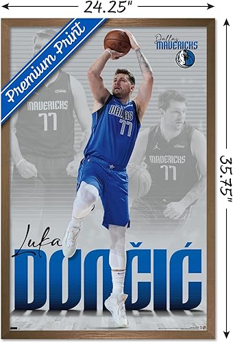 Miniatura 41 de Trends International NBA Dallas Mavericks - Póster de pared de Luka Doncic 22, 22.375 x 34 pulgadas, versión enmarcada en negro Versión enmarcada