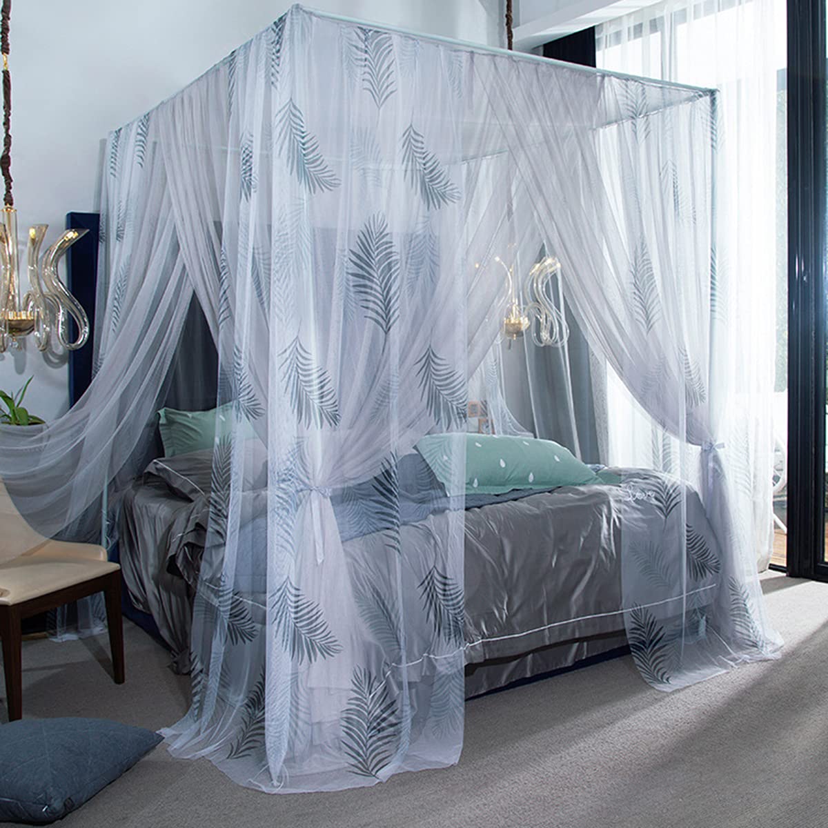 Moustiquaire pour lit double blanche 180x200 contre les insectes