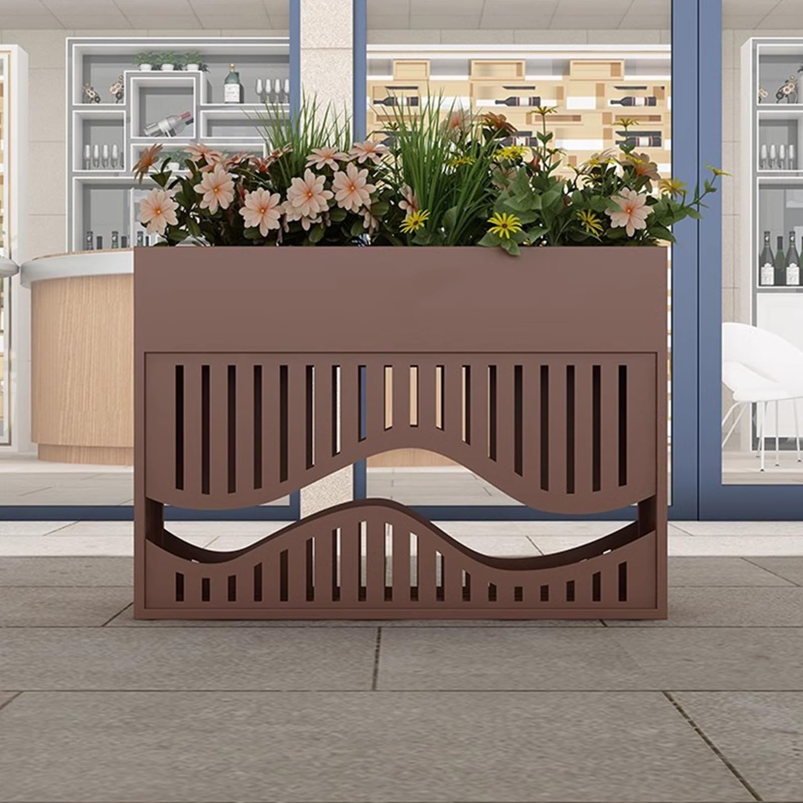 ZengL263NgS Plant Pots Outdoor Flower Box Trough Courtyard Rectangular garden troughs planters