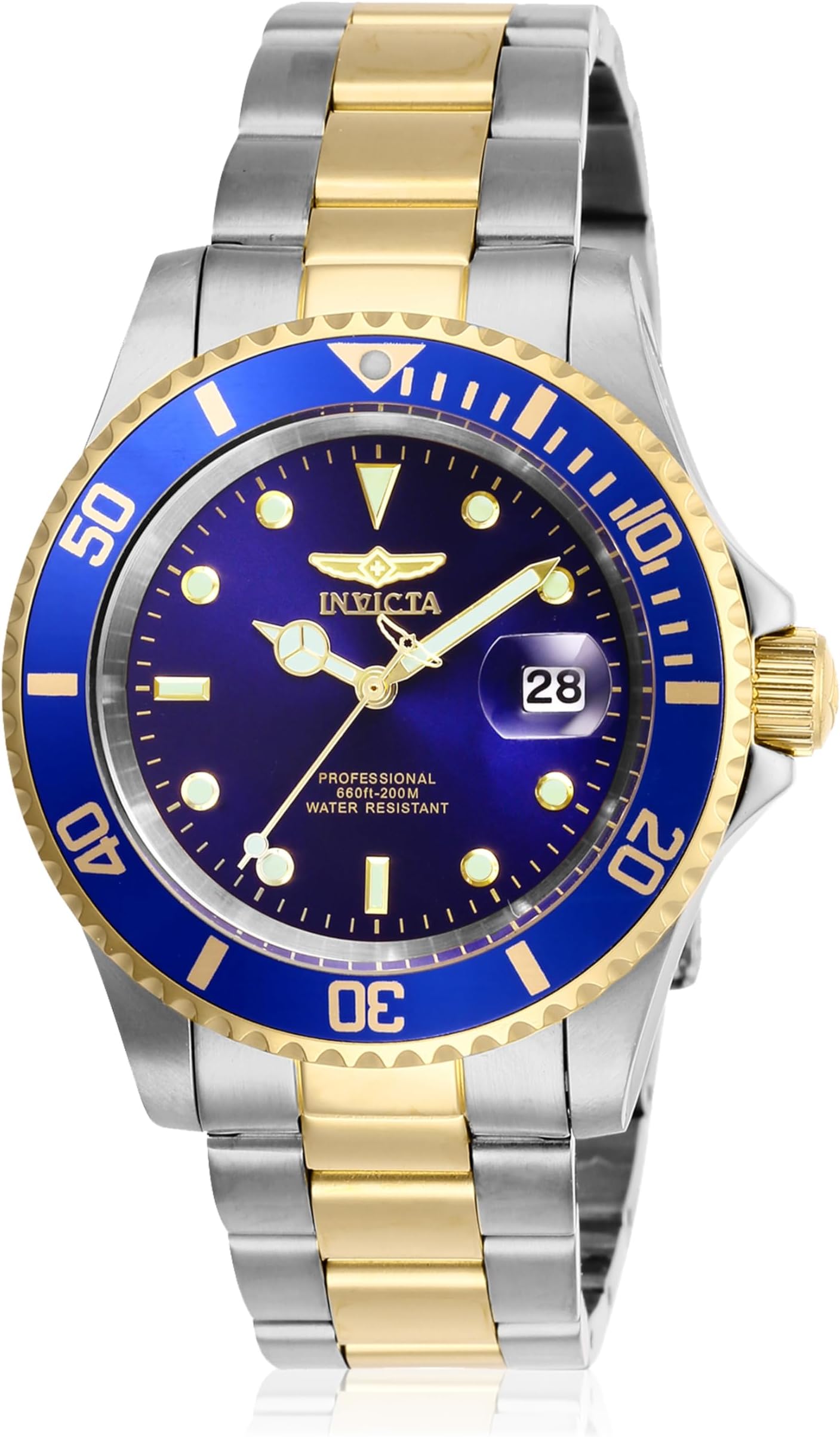 Men's Pro Diver Quartz Watch with Stainless Steel Strap, Two Tone, 20 (Model: 26972)