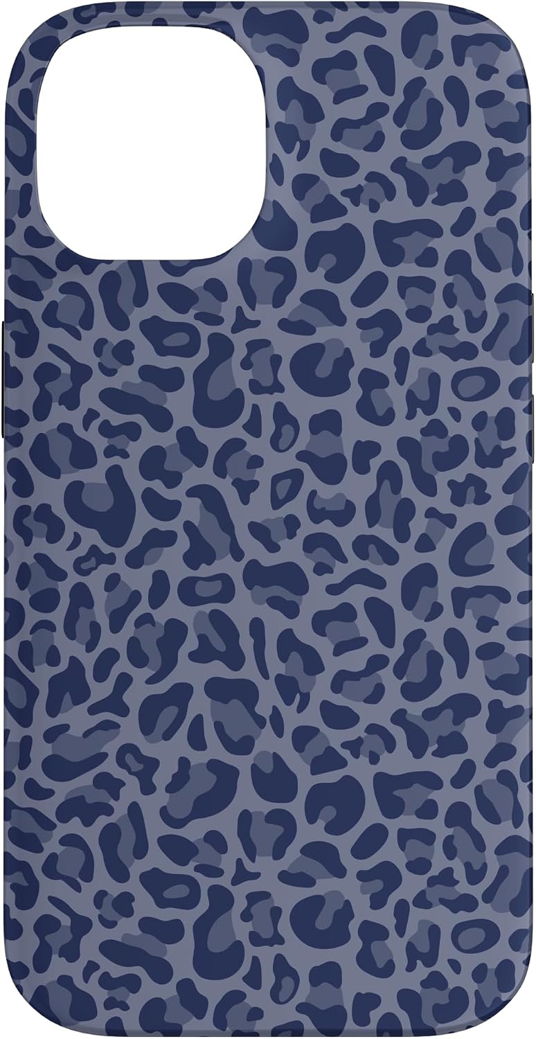 Cheetah Leopard Animal Skin Trendy Print Navy Blue Phone Case for iPhone 14