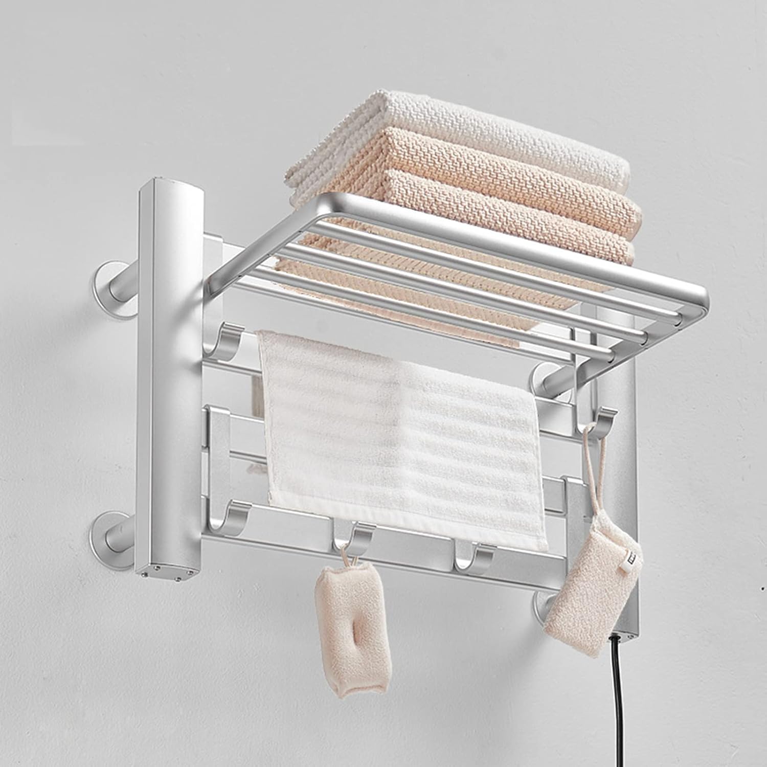 OGENDE Towel Warmer Wall Mounted Round Electric Towel Stands with